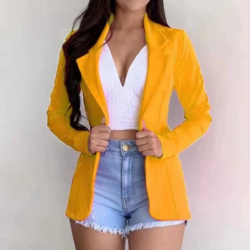 2025 Women's Office Blazer: Loose Fit, Pocket Perfection