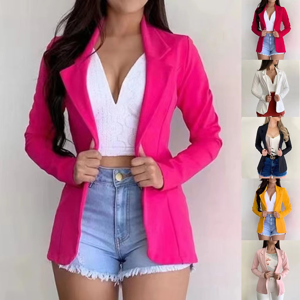 2025 Women's Office Blazer: Loose Fit, Pocket Perfection