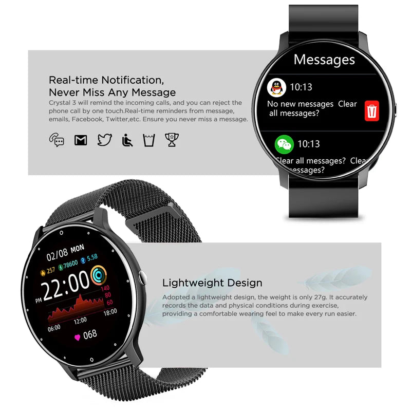 2025 Smart Watch Ladies: Chic Full-Touch Fitness & Fun Tracker