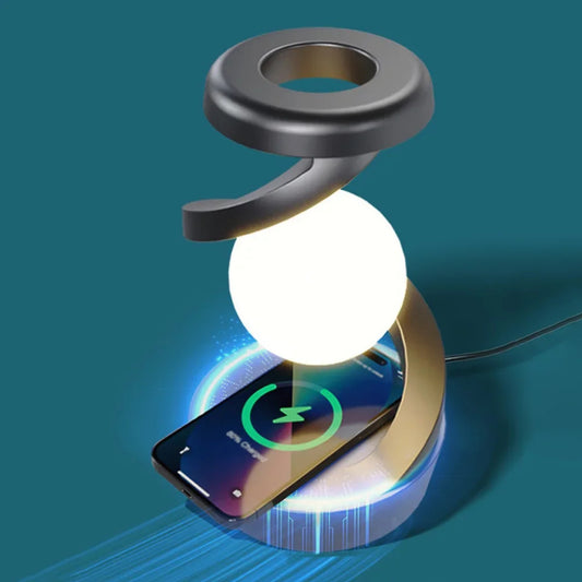 Levitating Moon Lamp: Floating Magic with LED Orb & Wireless Charging Station