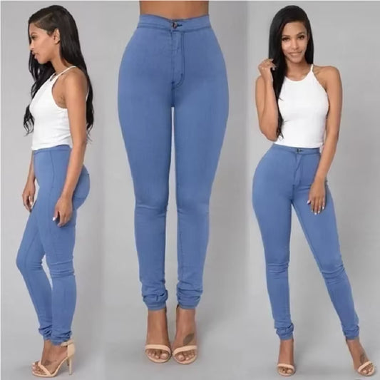 Colorful Sexy High-Waist Skinny Jeans: Vintage Vibes Await!